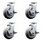 Service Caster 6 Inch Thermoplastic Rubber Swivel Caster Set with Roller Bearings and Brakes SCC-20S620-TPRRD-TLB-4 - alternate 4